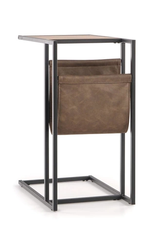 Konferenční stolek Smarty obdélníkový loft dub zlatý černý s držákem na časopisy do obýváku