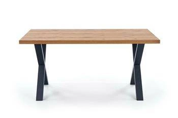 Rozkládací jídelní stůl Rivier dub artisan černý moderní dýhovaná deska kov 160 cm