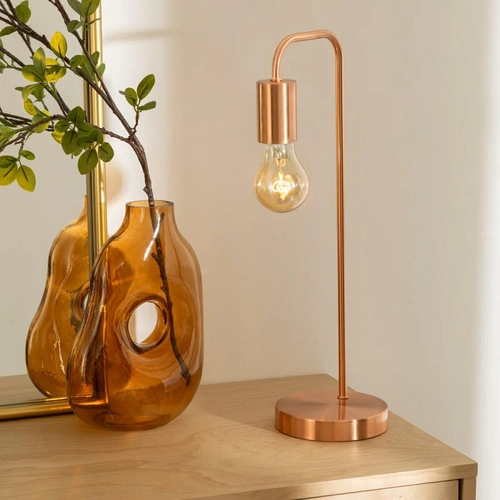 Noční lampička Keli měděná kovová moderní do ložnice a na stůl Atmosphera 45 cm