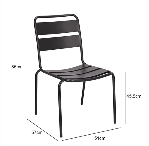 Kovová židle Barco černá moderní do kuchyně a zahrady snadno čistitelná Intesi