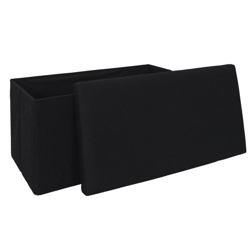 Skládací taburet s úložným prostorem Velse Atom černý obdélníkový moderní do předsíně Intesi