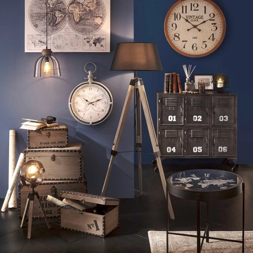 Stojací lampa Runo trojnožka černá dřevěná do obýváku a ložnice Atmosphera 145 cm