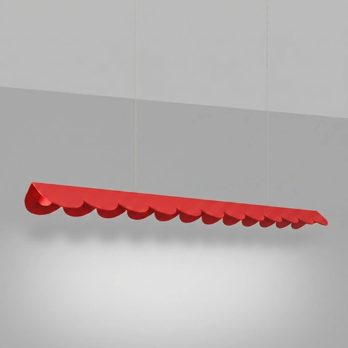 Závěsné svítidlo BISCUIT LED červené nastavitelné nad ostrůvek 131 cm