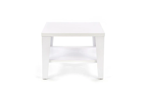 Konferenční stolek Deya S bílý čtvercový s policí moderní do obýváku 70x70 cm