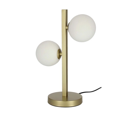 Moderní stolní lampa Kama zlatobílá glamour do obýváku a ložnice kov sklo 42 cm