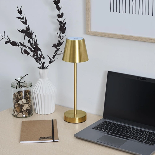 Noční LED lampička Casablanca zlatá dotyková se stmívačem 36 cm