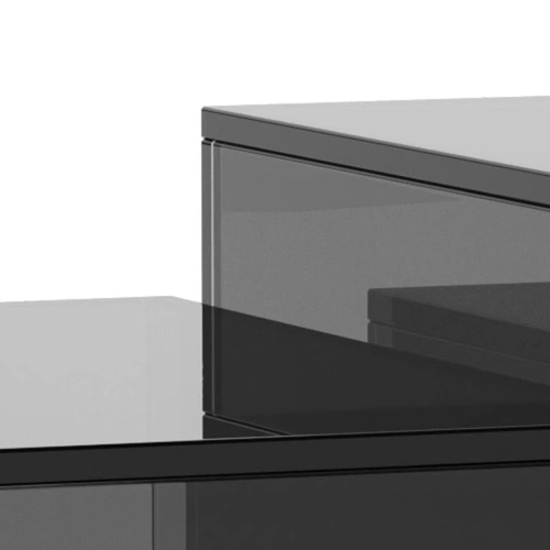 Actona Dice sada 2 skleněných konferenčních stolků loft černá 50x50