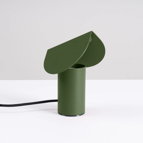 Stolní LED lampa BISCUIT značky Thoro Lighting v olivově zelené barvě
