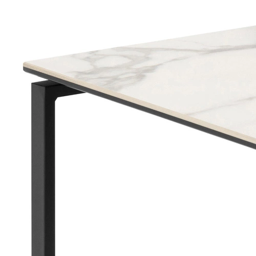 Sada 2 konferenčních stolků Katrine Akranes bílý mramor loft moderní čtvercové do obýváku