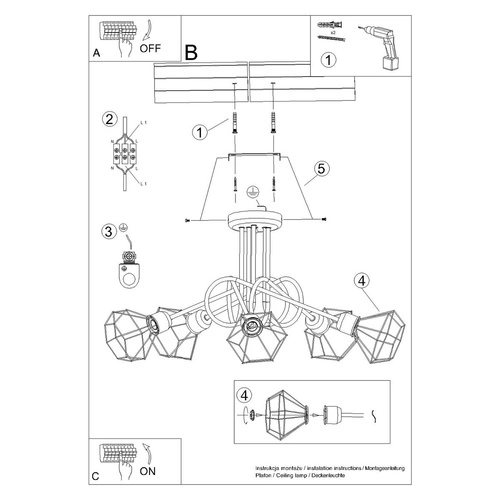 ARTEMIS 5S lustr černý