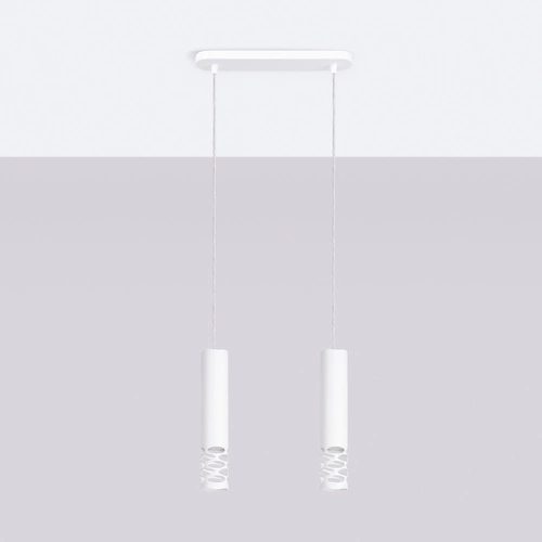 Závěsné svítidlo LIRO 2 bílá moderní kovová do obýváku kuchyně předsíně 125 cm