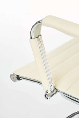 Kancelářská židle Skid Intesi čalouněná krémová ekokůže s područkami moderní