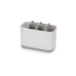 Joseph Joseph JJ bílý plastový kelímek na zubní kartáčky do koupelny