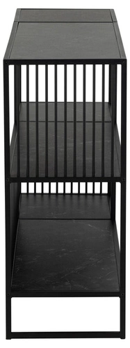 Knihovna do obýváku Strington nízká černá kovová loftová 120 cm Actona