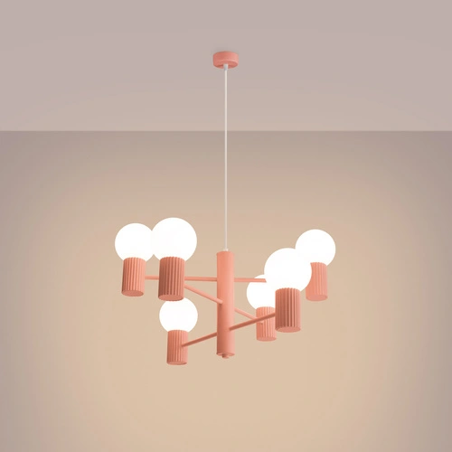 Moderní lustr HALO 6 broskvový stropní svítidlo do obýváku a jídelny