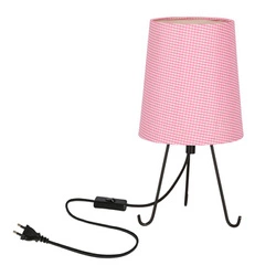 Smally stolní lampa černá 1x40 E14 stínidlo růžové