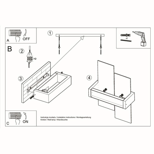 Nástěnné svítidlo Feniks bílé moderní dřevěno-skleněné do ložnice nebo obýváku Sollux
