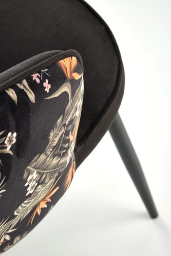 Jídelní židle Sarah arm Intesi černá čalouněná sametová s područkami moderní