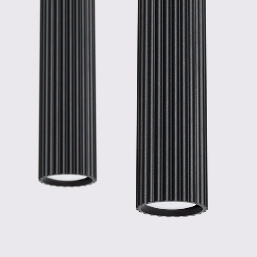 Závěsné svítidlo KARBON 2 černé nastavitelné moderní do obýváku a jídelny hliník