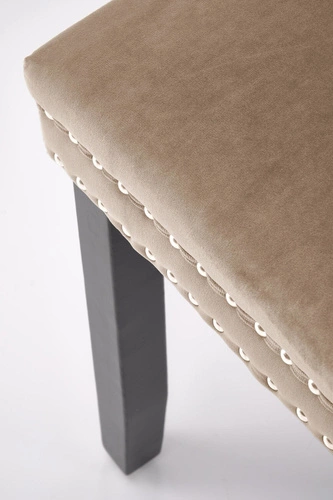 Jídelní židle Iridionne sametová béžová čalouněná moderní na černých nohách