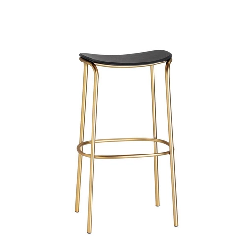Barová stolička bez opěradla TRICK wood 65 cm černo-zlatá moderní do kuchyně a jídelny SCAB Design