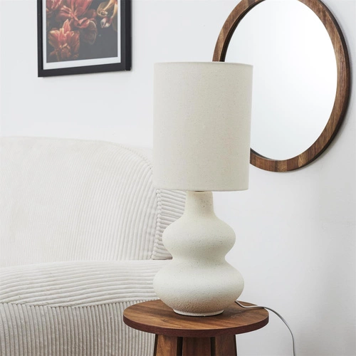 Keramická stolní lampa Lamil krémová