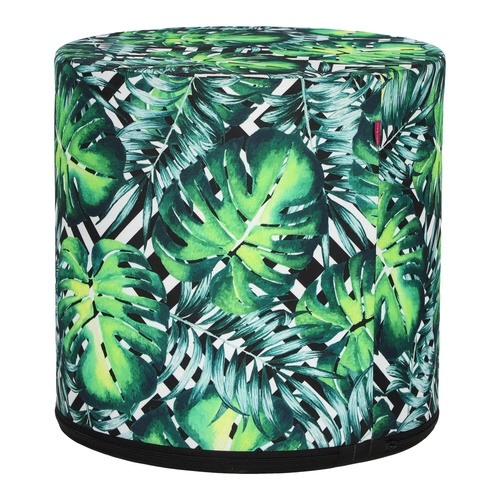 Zahradní voděodolný kulatý puf Hipno Monstera Intesi na balkon i terasu 40 cm