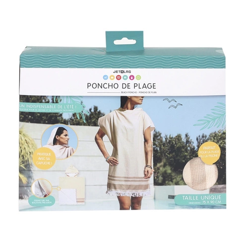 Ručníkové pončo Orongo béžové