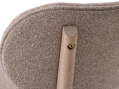 Čalouněná jídelní židle Stilo béžová s dubovými nohami