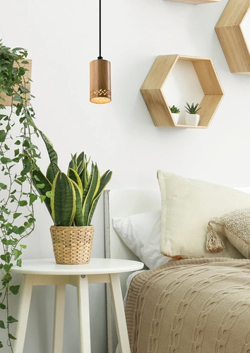 Závěsné svítidlo Tubo dřevěné nastavitelné do obýváku a kuchyně moderní CANDELLUX