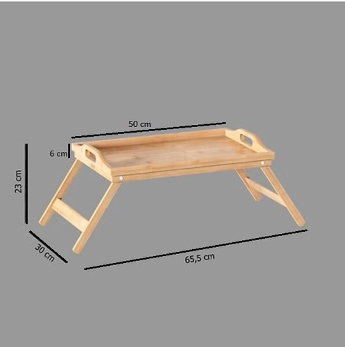 5five simply smart obdélníkový bambusový podnos s nožkami na snídani do postele 65,5x30 cm
