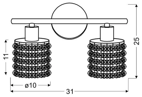 Stropní svítidlo Royal chrom křišťál glamour 2 světla do obýváku a jídelny CANDELLUX