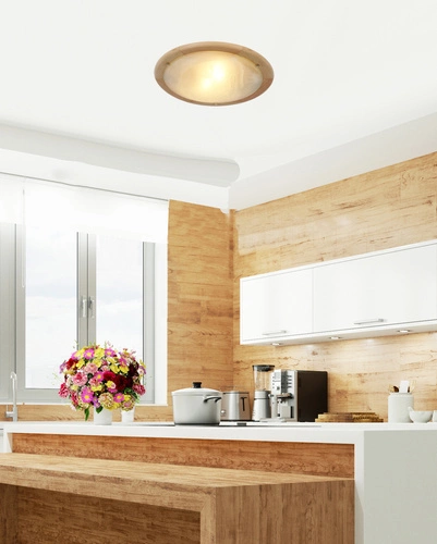 Stropní svítidlo Bamboo 30 kulaté dřevěné bílé do obýváku kuchyně a ložnice