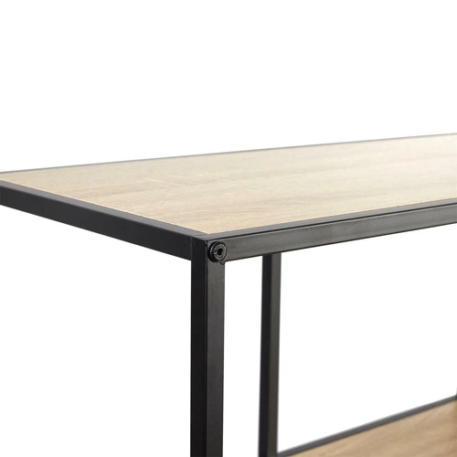 Knihovna loftová Loka IX, kovová černá s dubovými policemi do obýváku, 99 cm