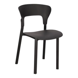 Černá židle Kabru Intesi moderní jídelní a zahradní židle z plastu snadno čistitelná