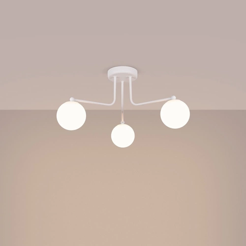 Stropní lustr ASTRAL 3 bílá koule minimalistický do obýváku a ložnice 62 cm