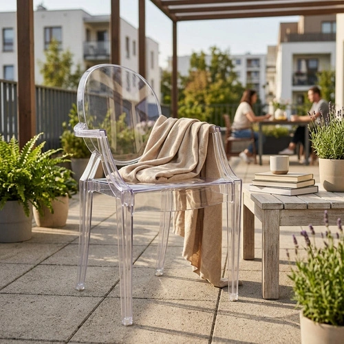 Jídelní židle Royal průhledná inspirovaná Louis Ghost stohovatelná moderní