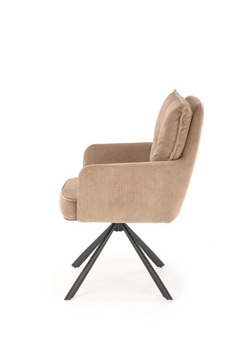 Otočná židle Aldora cappuccino z manšestrové látky do kanceláře a obýváku moderní