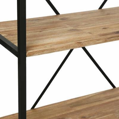 Industriální knihovna Edena se 4 policemi ze dřeva a kovu do obývacího pokoje Atmosphera