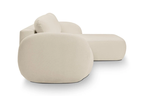 Rohová rozkládací pohovka Salby béžová moderní pravá do obýváku s úložným prostorem Intesi