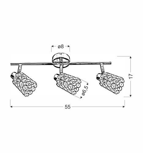 Stropní svítidlo York strip 3x40W G9 chrom