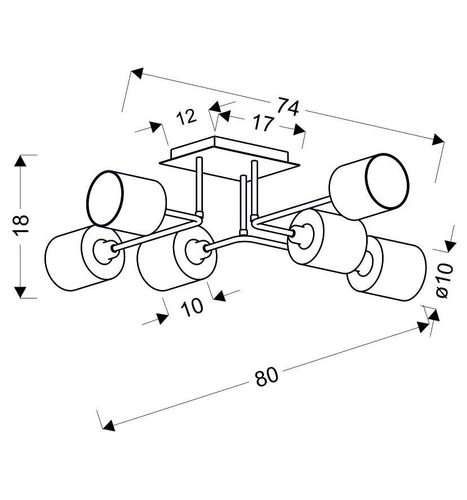 Závěsné svítidlo Sax 6x40W E14 satin