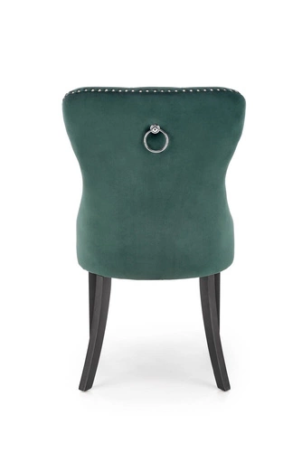 Čalouněná sametová jídelní židle Charlotte Intesi zelená moderní s dřevěnými nohami