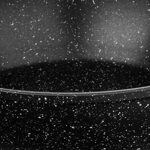 Kovaná hliníková pánev s poklicí 28 cm černá