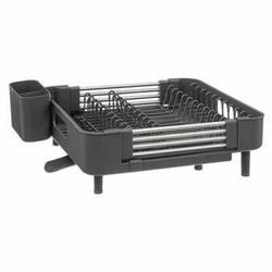 Odkapávač na nádobí Etira L šedý s odtokem a přihrádkou na příbory, moderní na kuchyňskou linku 5five