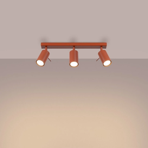 Stropní svítidlo RING 3L červené moderní otočné do obýváku a ložnice