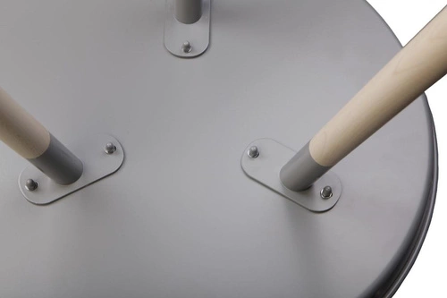 Kulatý konferenční stolek STICKS NORDIFRA šedý kovový skandinávský do obýváku 50,5 cm