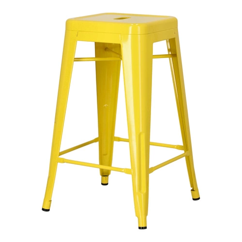 Židle barová Paris 66cm žlutá inspirovaná Tolixem Výprodej