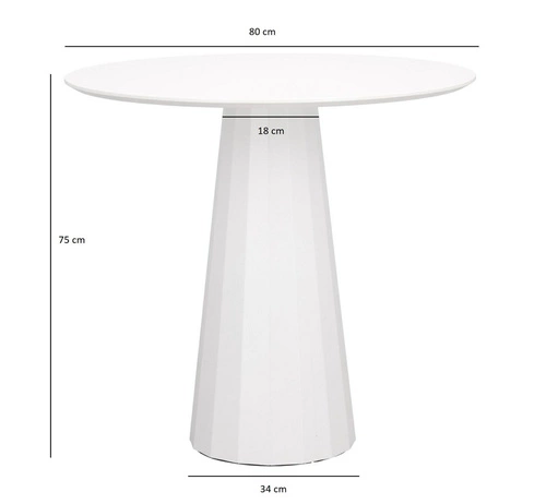 Kulatý jídelní stůl Florero 80 cm bílý moderní na jedné noze do jídelny a obýváku Intesi