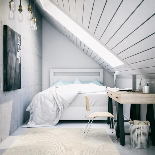 Moderní vlněný koberec Ornate béžový 200x300 do obýváku a ložnice ručně tkaný Carpet Decor